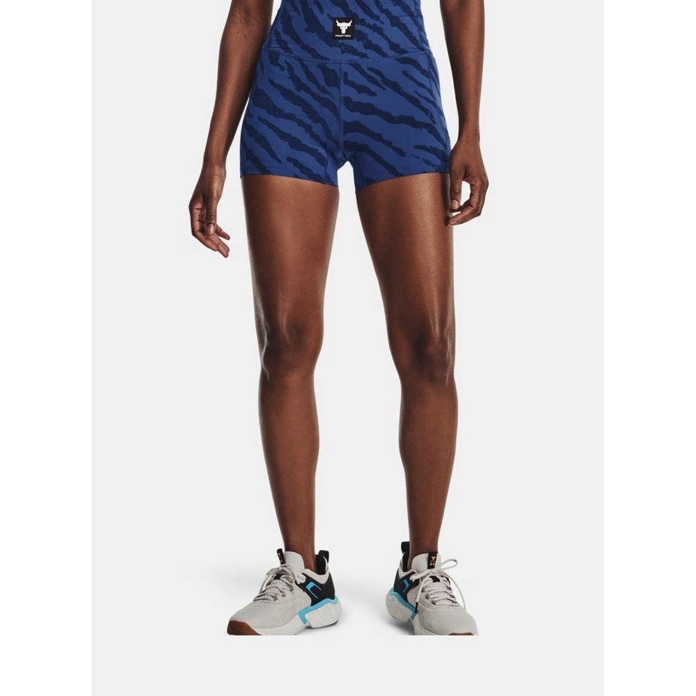 Under Armour Shorts Women's Medium‎ Blue Black  High Rise Shorty Gym Shorts NWT